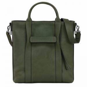 Longchamp 3D L Tote Tassen Heren Khaki Uitverkoop | 20052HCV292-