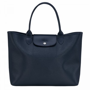 Longchamp Le Pliage City L Tote Tassen Dames Donkerblauw Uitverkoop | 10182HYQ556