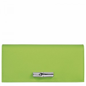 Longchamp Le Roseau Flap Portefeuille Dames Groen Uitverkoop | L3044HFP355