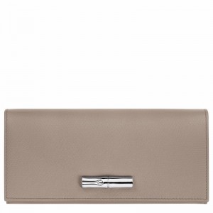 Longchamp Le Roseau Flap Portefeuille Dames Grijs Uitverkoop | L3044HFP266