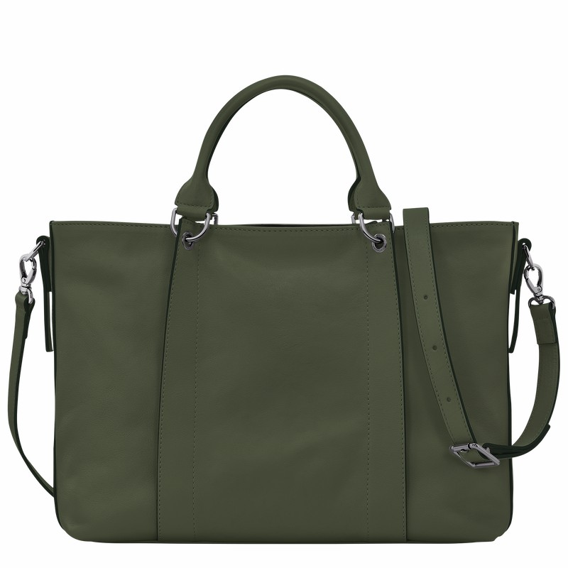 Longchamp 3D L Handtas Dames Khaki Uitverkoop | 10198HCV292