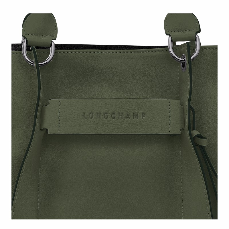Longchamp 3D L Handtas Dames Khaki Uitverkoop | 10198HCV292