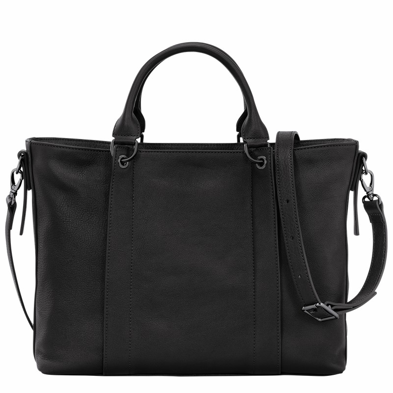 Longchamp 3D L Handtas Dames Zwart Uitverkoop | 10198HCV001
