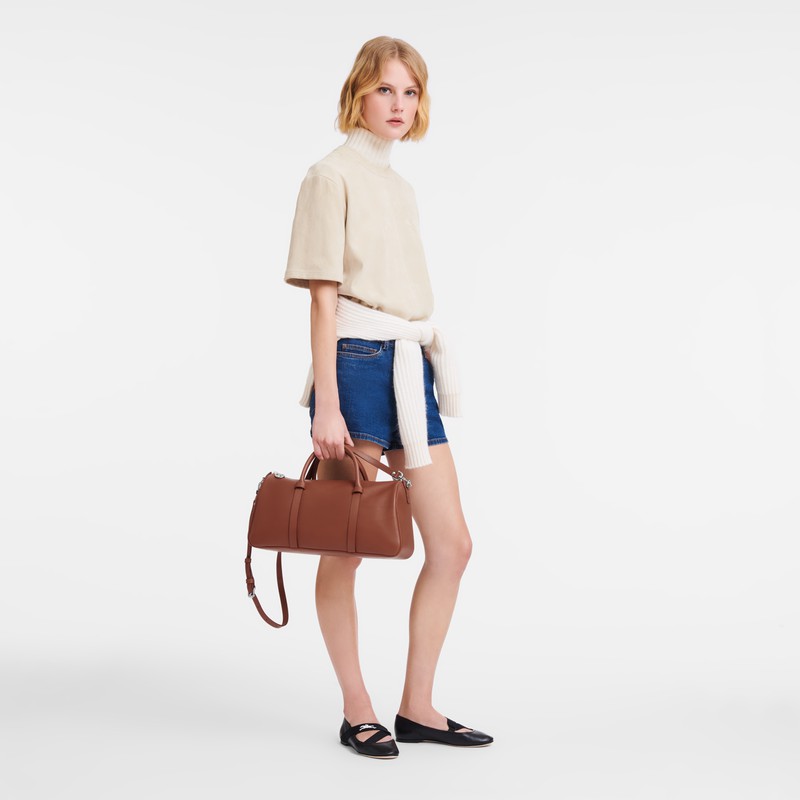 Longchamp Daylong L Handtas Dames Bruin Uitverkoop | 10282HFK504