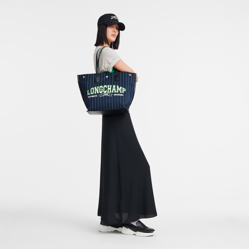 Longchamp Essential Tote Tassen Dames Donkerblauw Uitverkoop | 10090HFD006