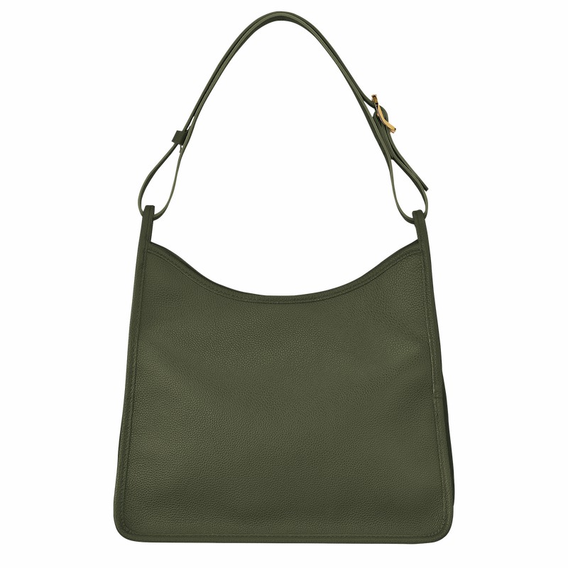 Longchamp Le FOULONNÉ M Hobo Tas Dames Khaki Uitverkoop | 10155021892