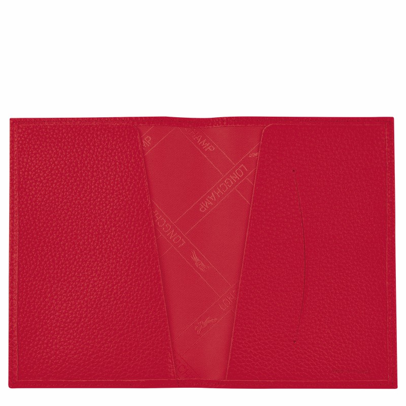 Longchamp Le FOULONNÉ Paspoorthouder Dames Rood Uitverkoop | L3416021C39