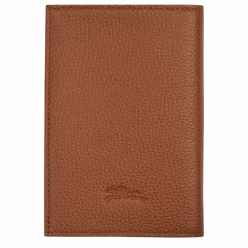 Longchamp Le FOULONNÉ Paspoorthouder Heren Caramel Uitverkoop | L3416021121-