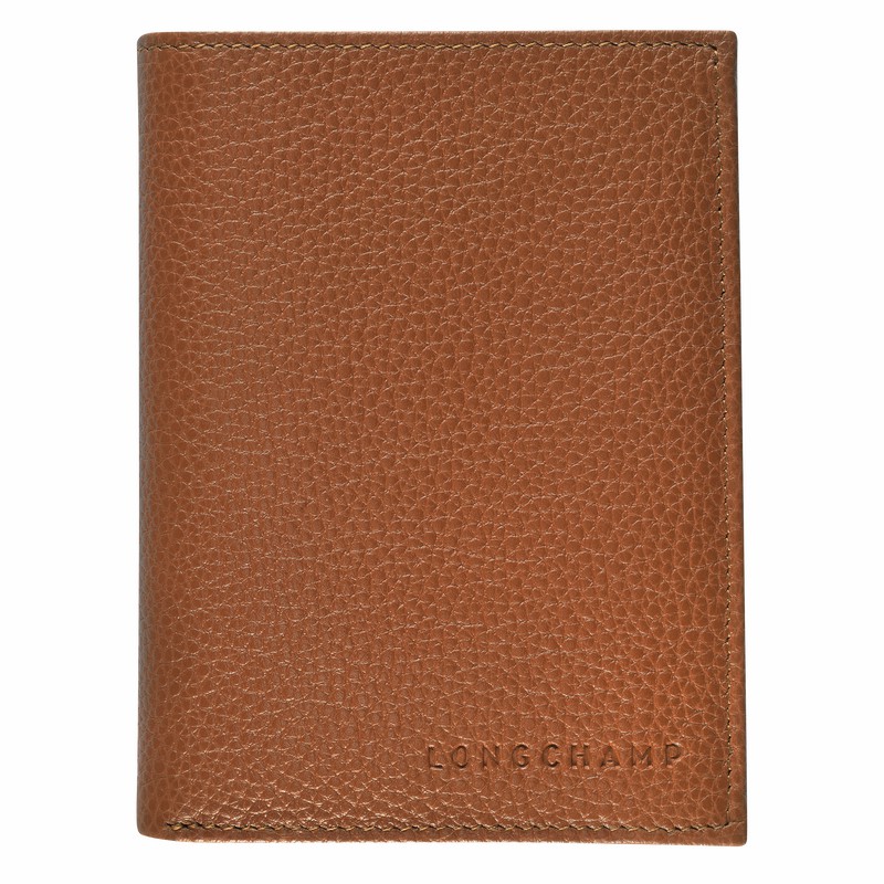 Longchamp Le FOULONNÉ Portefeuille Heren Caramel Uitverkoop | L3528021F72-