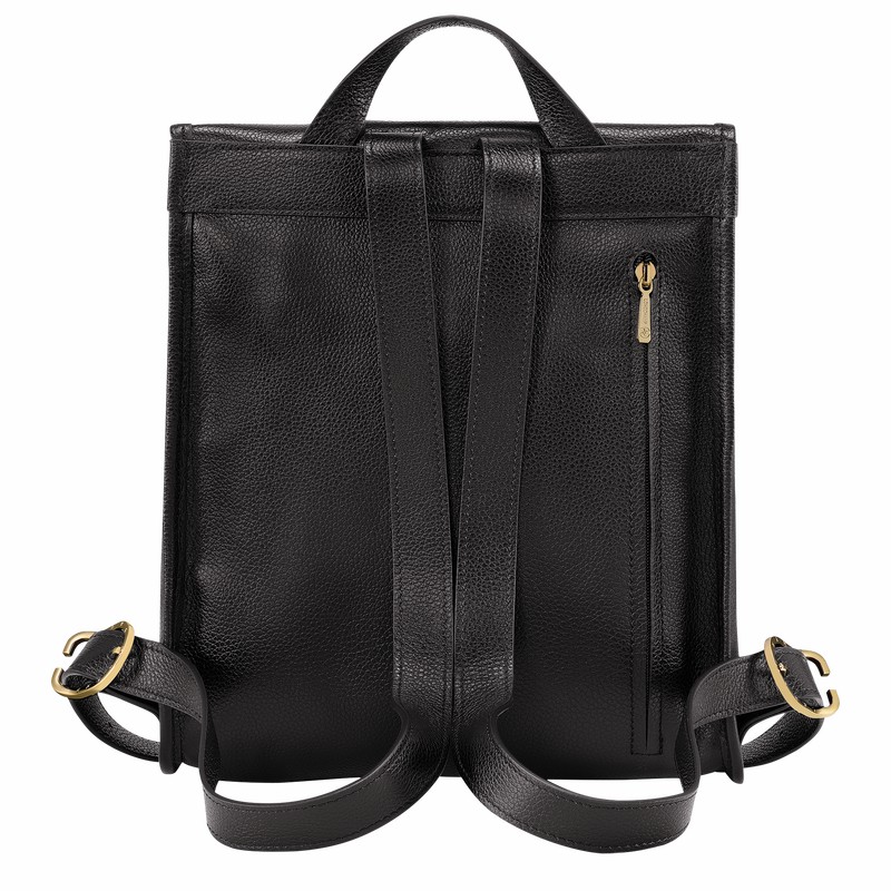Longchamp Le FOULONNÉ Rugzakken Dames Zwart Uitverkoop | 10195021001