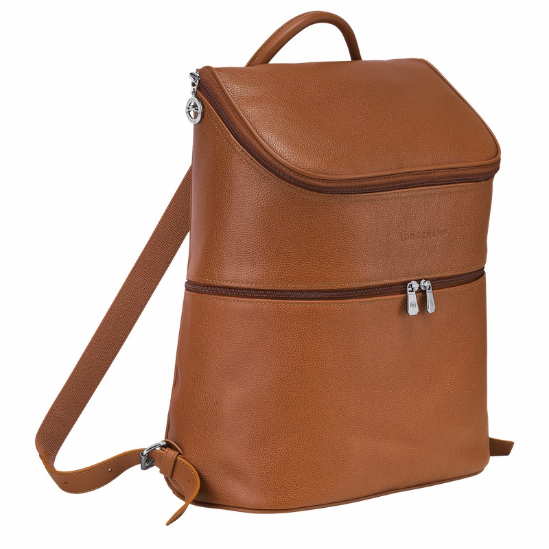 Longchamp Le FOULONNÉ Rugzakken Heren Caramel Uitverkoop | L1617021F72-