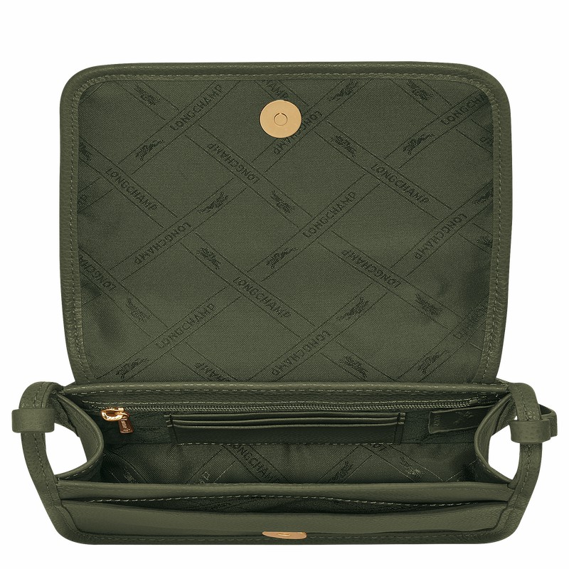 Longchamp Le FOULONNÉ XS Clutch Dames Khaki Uitverkoop | 10133021892