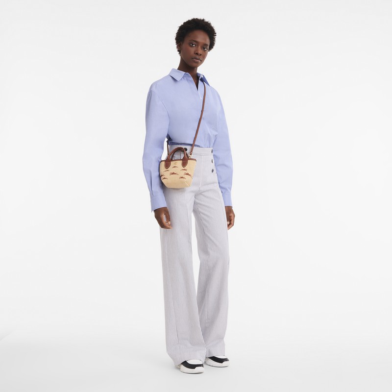 Longchamp Le Panier Pliage XS Handtas Dames Bruin Uitverkoop | 10206HCF035