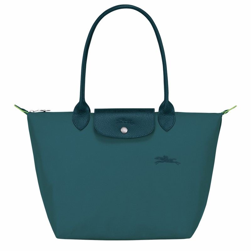 Longchamp Le Pliage Green M Tote Tassen Dames Pauw Uitverkoop | L2605919P89