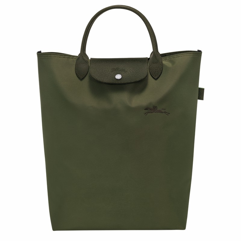 Longchamp Le Pliage Green M Tote Tassen Dames Groen Uitverkoop | 10168919479