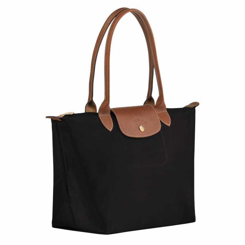Longchamp Le Pliage Original M Tote Tassen Dames Zwart Uitverkoop | L2605089001