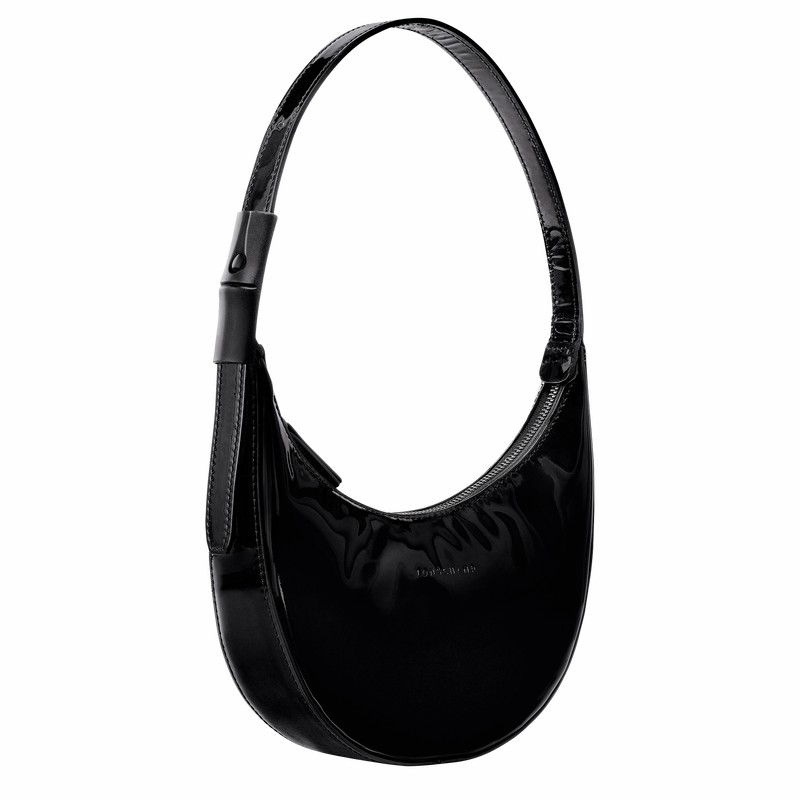 Longchamp Le Roseau Essential S Hobo Tas Dames Zwart Uitverkoop | 10217HEZ001