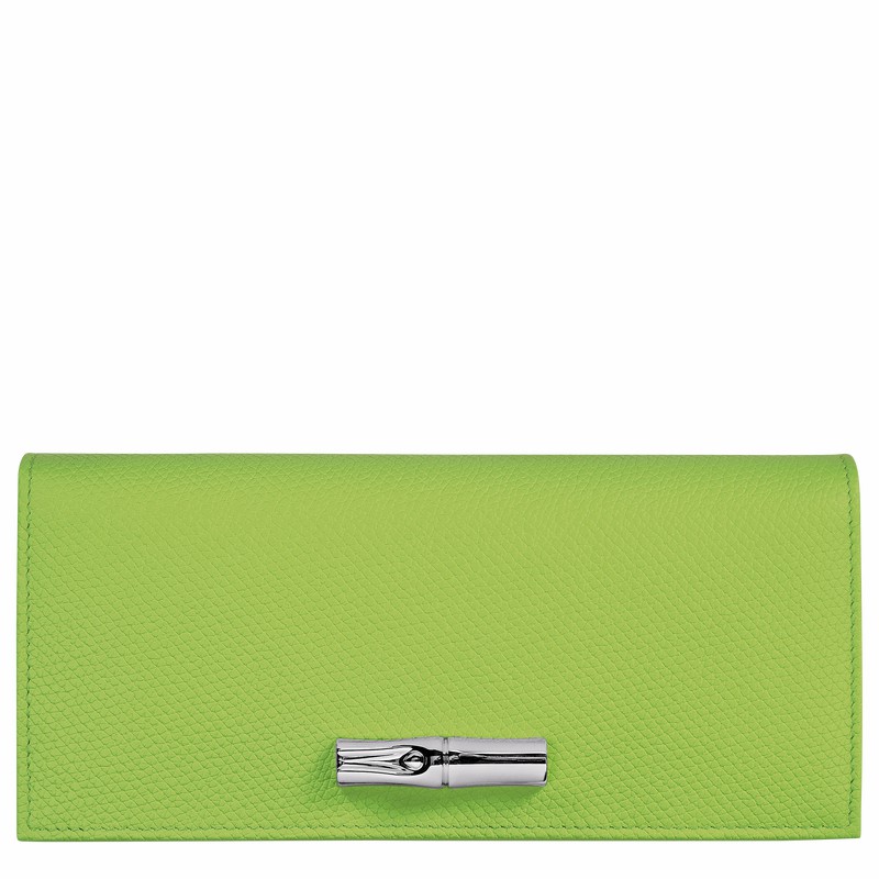 Longchamp Le Roseau Flap Portefeuille Dames Groen Uitverkoop | L3044HFP355