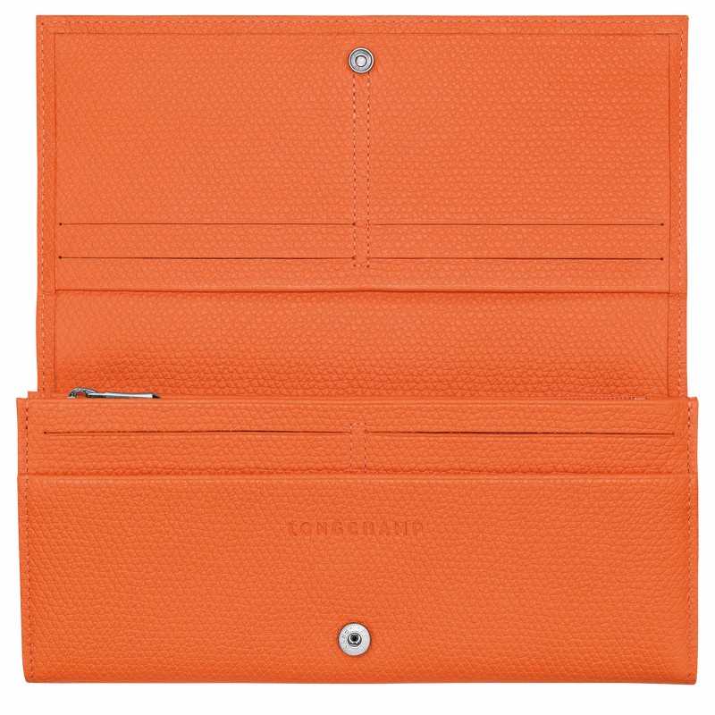 Longchamp Le Roseau Flap Portefeuille Dames Oranje Uitverkoop | L3044HFP017