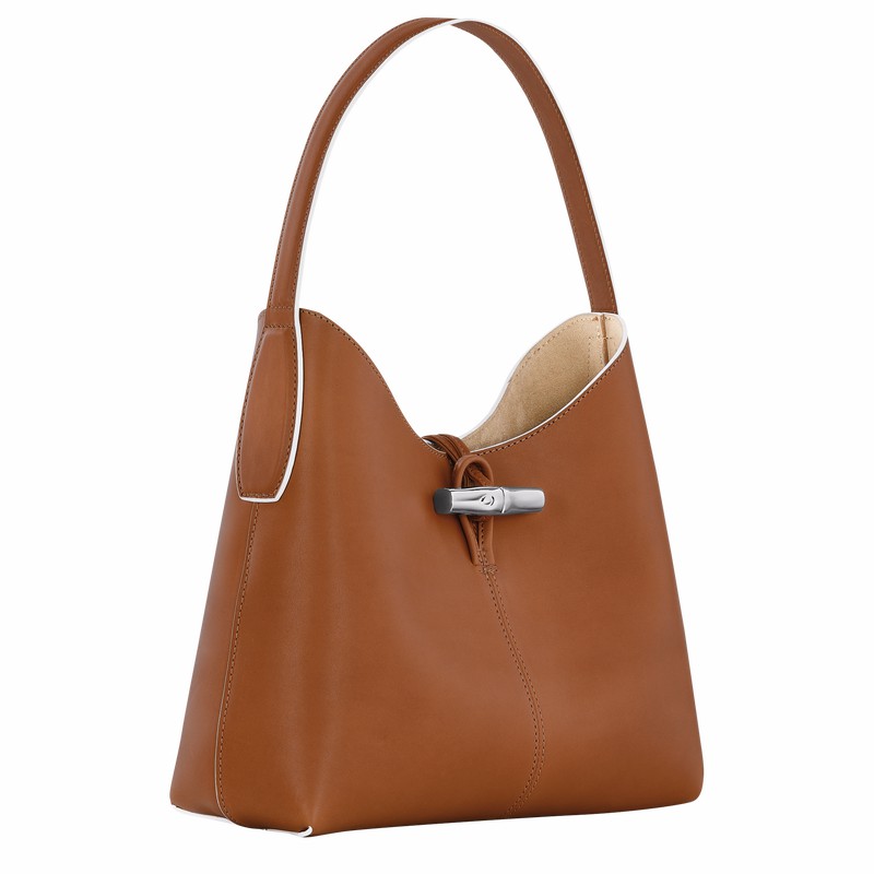 Longchamp Le Roseau M Hobo Tas Dames Bruin Uitverkoop | 10153HQS504