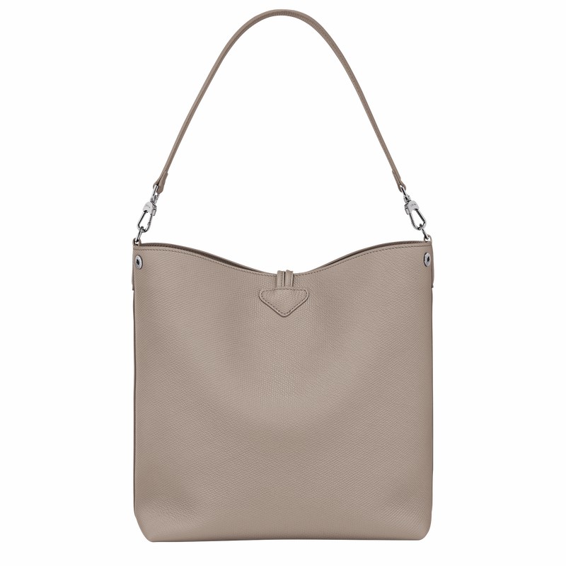 Longchamp Le Roseau M Schoudertas Dames Grijs Uitverkoop | 10281HFP266