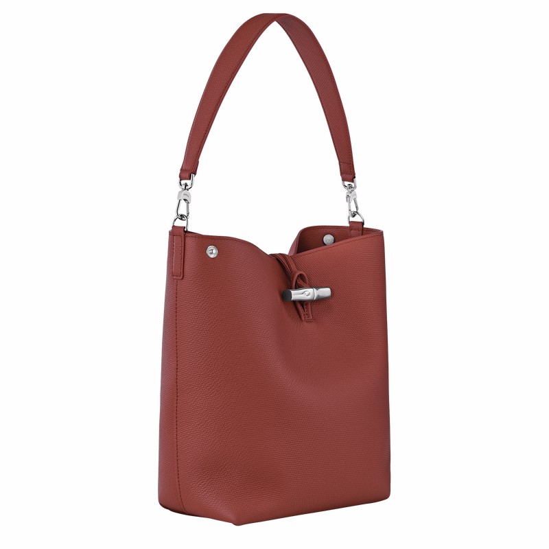 Longchamp Le Roseau M Schoudertas Dames Bruin Uitverkoop | 10281HFP404