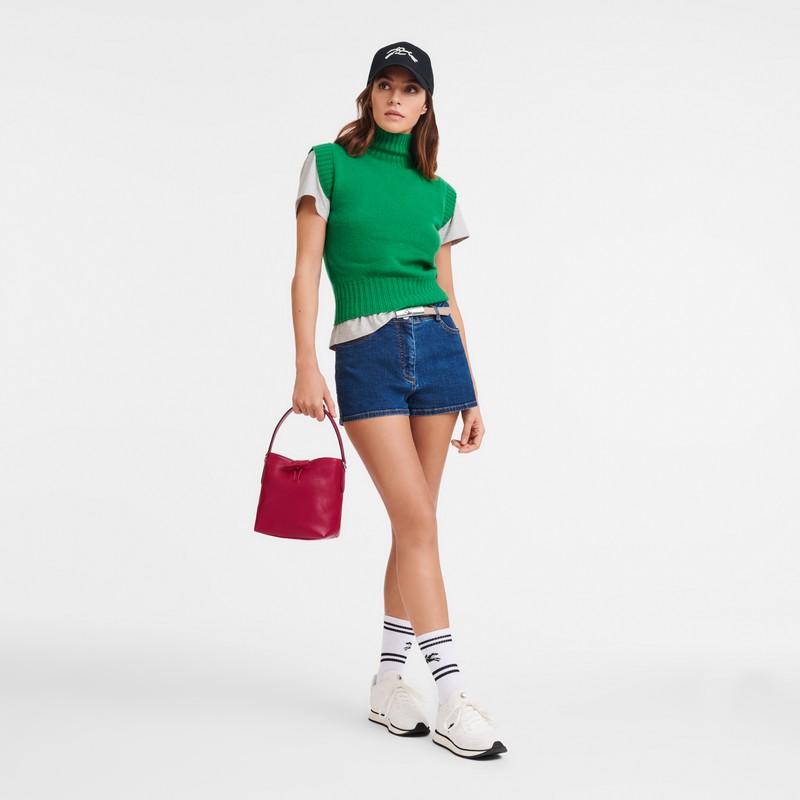Longchamp Le Roseau XS Buckettas Dames Fuchsie Uitverkoop | 10159HECJ13